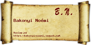 Bakonyi Noémi névjegykártya